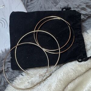Gold Hoop Earrings Set